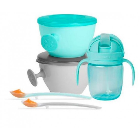 Easy-Feed Teal/Grey food set