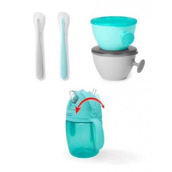 Easy-Feed Teal/Grey food set