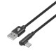 USB - USB C angle 1.5m. cable, black