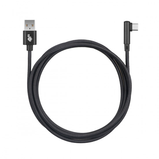 USB - USB C angle 1.5m. cable, black