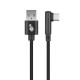 USB - USB C angle 1.5m. cable, black