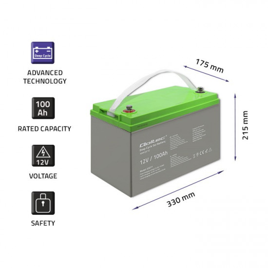 Deep Cycle gel battery 12V, 100Ah