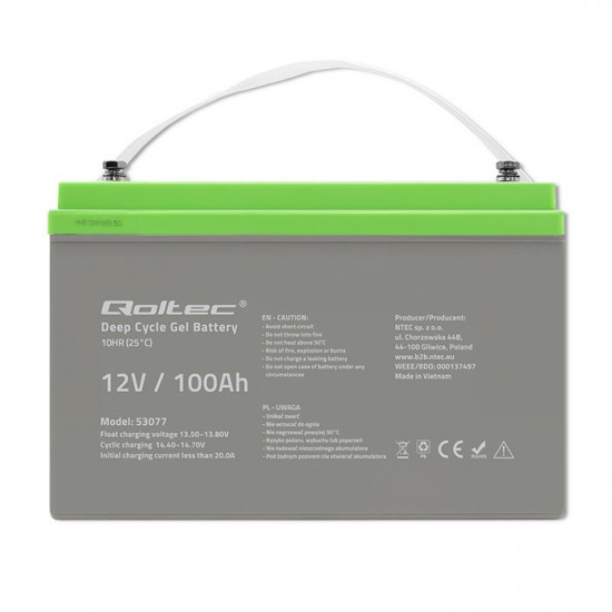 Deep Cycle gel battery 12V, 100Ah