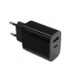 Wall charger 2x3A USB C + USB A Power Delivery black