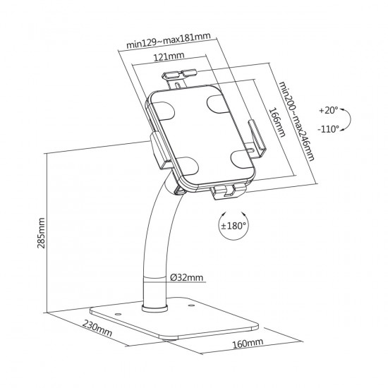 Advertising desk tablet mount Maclean MC-468W