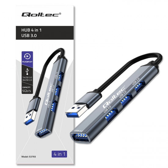 HUB adapter USB 3.0 4in1, USB 3.0, 3x USB 2