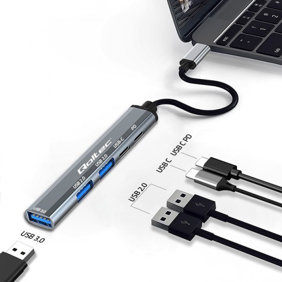 HUB adapter USB C 3.1 5in1, USB C PD, USB C