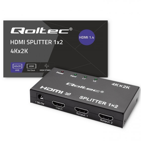 Active HDMI Splitter 2 x HDMI 4Kx2K, 3.4bps