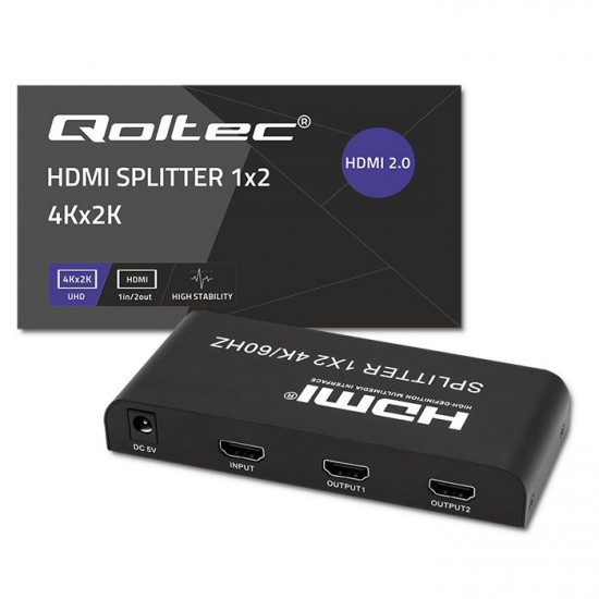 Active HDMI Splitter 2 x HDMI 4Kx2K, 6bps