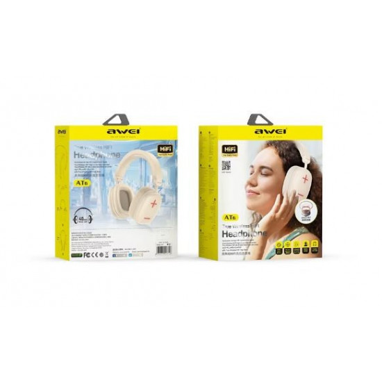 Bluetooth headphones AT6 off-white