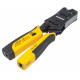 Modular plug crimping tool RJ11/RJ12/RJ22/RJ4 with a wiring tester