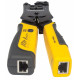 Modular plug crimping tool RJ11/RJ12/RJ22/RJ4 with a wiring tester