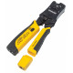 Modular plug crimping tool RJ11/RJ12/RJ22/RJ4 with a wiring tester