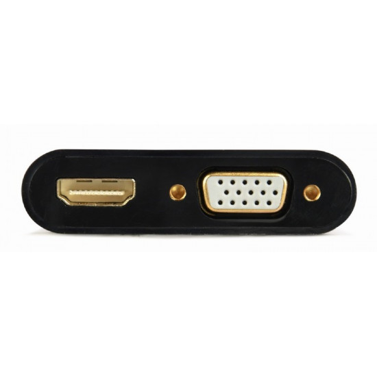 Signal converter VGA to HDMI + VGA black, 15 cm