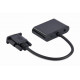 Signal converter VGA to HDMI + VGA black, 15 cm