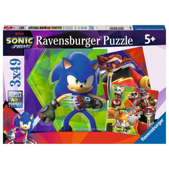 Puzzle 3 x 49 elements Sonic Prime