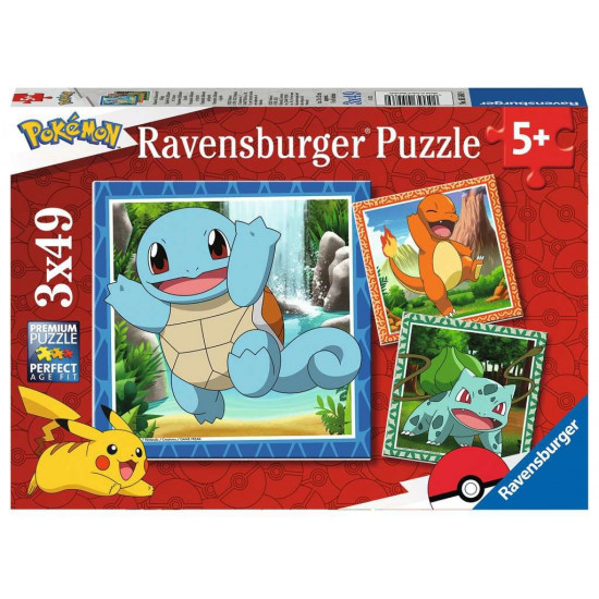 Puzzles 3x49 elements Pokemon