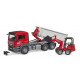 MAN TGS with roller container and mini excavator