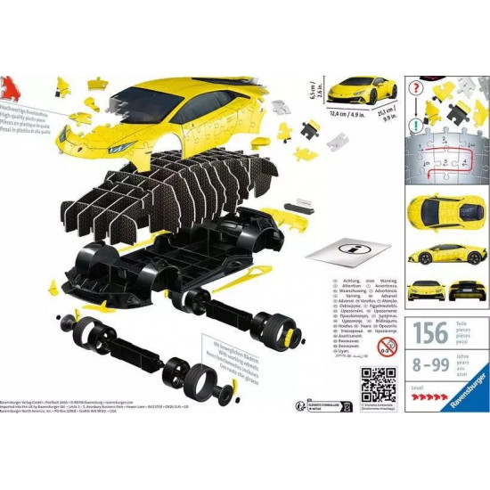 Puzzle 3D Lamborghini Huracan Evo Giallo