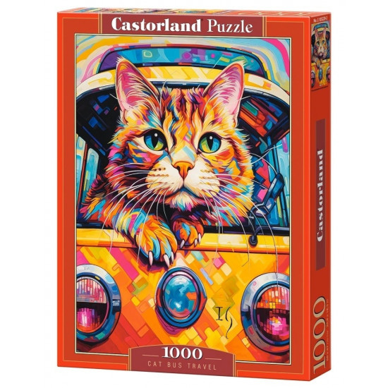 Puzzles 1000 elements Cat Bus Travel