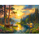 Puzzle 3000 elements Sunset over Forest River