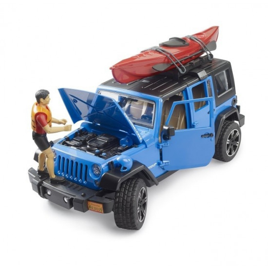 Vehicle Jeep Wrangler Rubicon with kayak and figurine