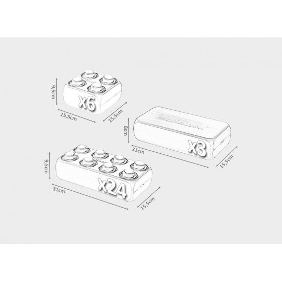 Blocks Building bricks 33 elements Pastel