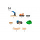 Wooden train starter set with crane