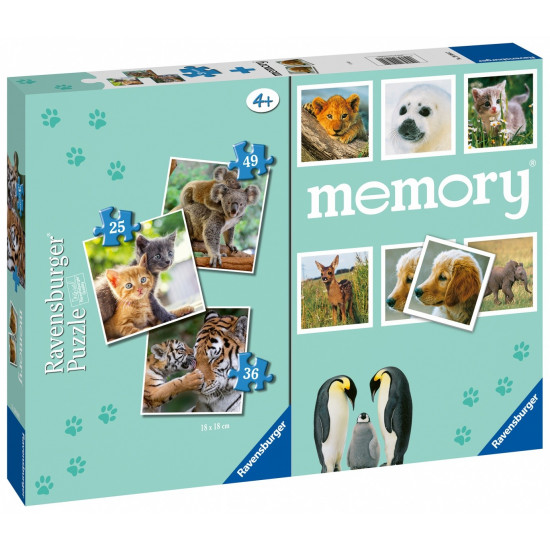 Puzzle 3in1 Small Animals memory game