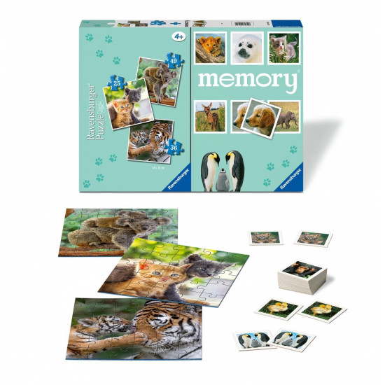 Puzzle 3in1 Small Animals memory game