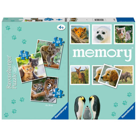 Puzzle 3in1 Small Animals memory game