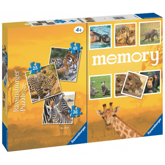 Puzzle 3in1 Wild Animals memory game