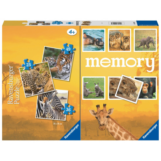 Puzzle 3in1 Wild Animals memory game