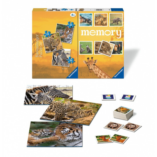 Puzzle 3in1 Wild Animals memory game