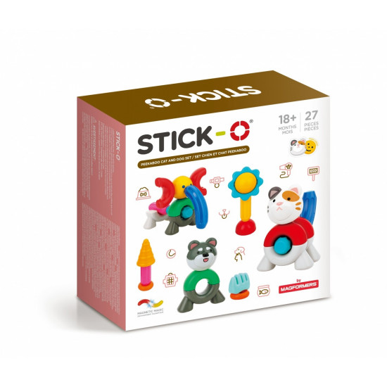 Magnetic blocks Stick-o Cat and Dog Set 27 pieces