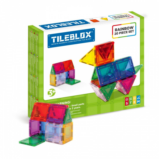 Magnetic blocks Tileblox Rainbow set 20 pieces