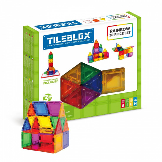 Magnetic blocks Tileblox Rainbow set with magnetic board