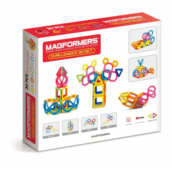 Magnetic blocks Challenger 30 pieces