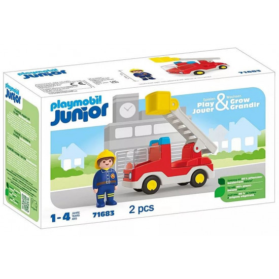 Zestaw z figurką Junior 71683 Wóz strażacki z drabiną