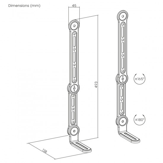 Universal VESA mount for soundbar MC-334