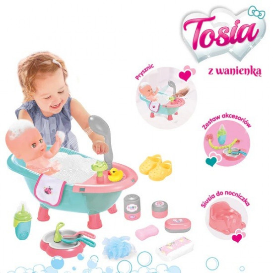 Tosia doll with a bathtub