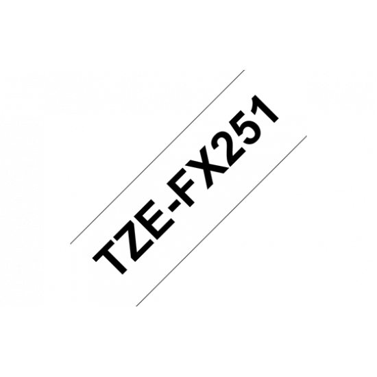 Brother | TZe-FX251 Flexible ID Laminated Tape | Black on White | TZe | 8 m | 2.4 cm