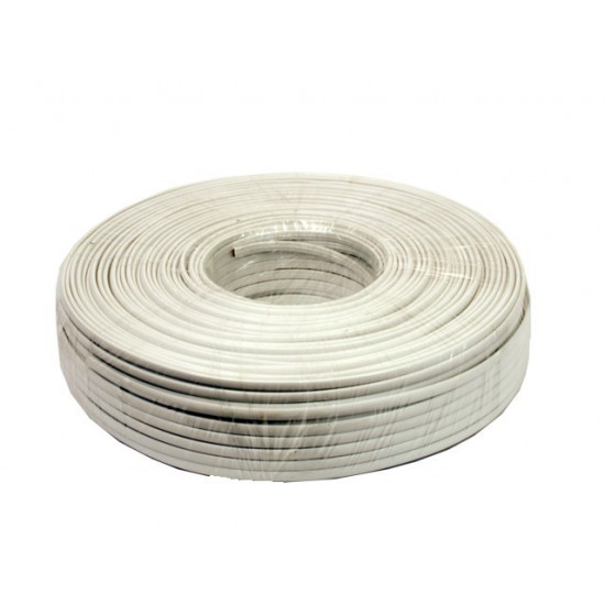 Telephone cable 4C stranded wire 100 meters, white