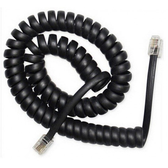 Spiral cable RJ10/4P4C/2m/black