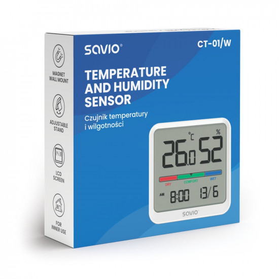 Temp./humidity sensor SAVIO CT-01/W white