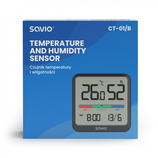 Temp./humidity sensor SAVIO CT-01/B black