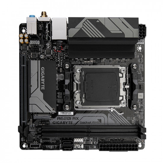 Gigabyte A620I AX 1.0 Processor family AMD Processor socket AM5 DDR5 DIMM Supported hard disk drive interfaces SATA, M.2 Number of SATA connectors 2