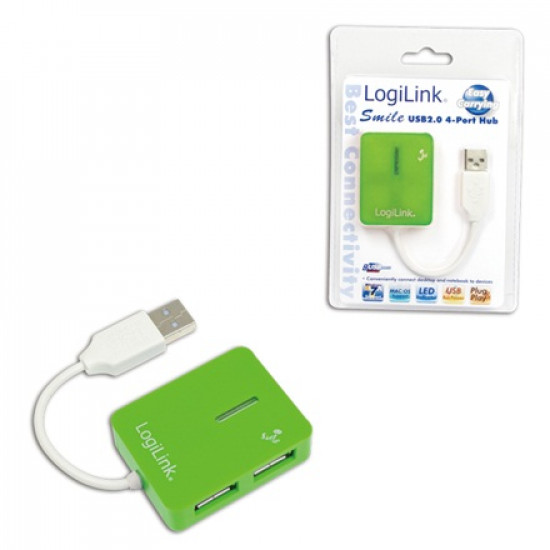 Logilink | USB 2.0 Hub 4-Port, Smile, Green