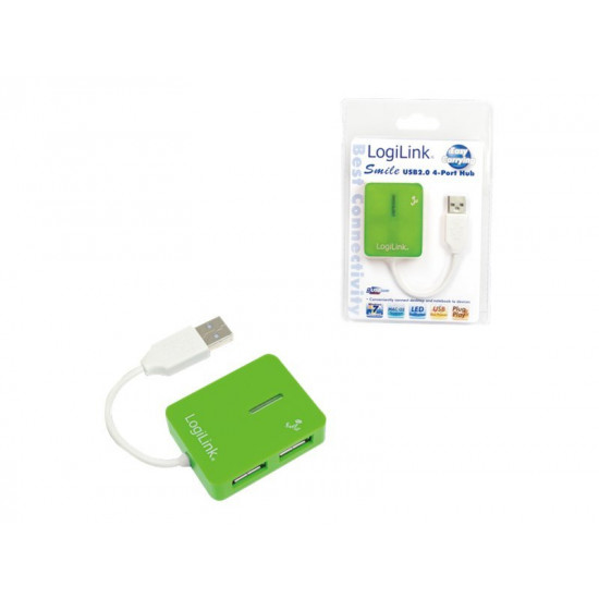 Logilink | USB 2.0 Hub 4-Port, Smile, Green