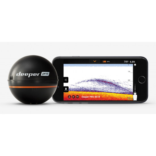 Deeper | Smart Fishfinder Sonar Pro, Wifi for iOS, Android | Li-Polymer, 3.7V | Sonar | 65 mm diameter mm | Deeper Smart Sonar PRO | 100 g | Wireless | Black